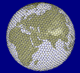A pseudoregular global grid of Voronoi polygons